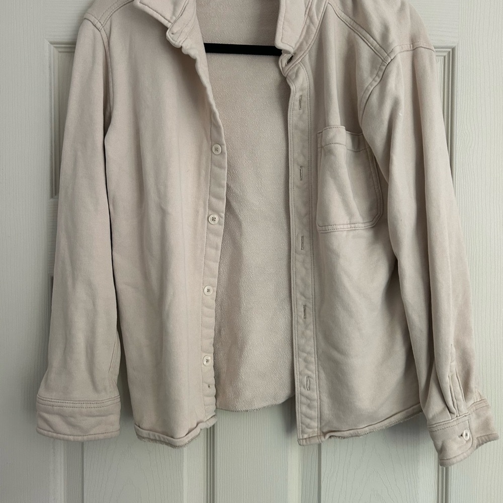 Wonder Nation Cream Utility Jacket Lightweight Cotton Blend